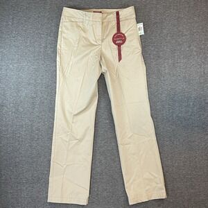Charter Club Chino Pants Women Sz 8 Tan Beige Slim It up Stretch Cotton Business